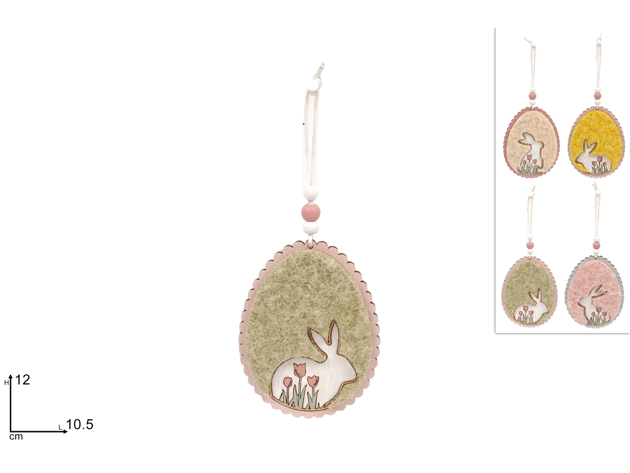 UOVO APP. LEGNO 12CM C/CONIGLIO 4 ASS. XPA24009811