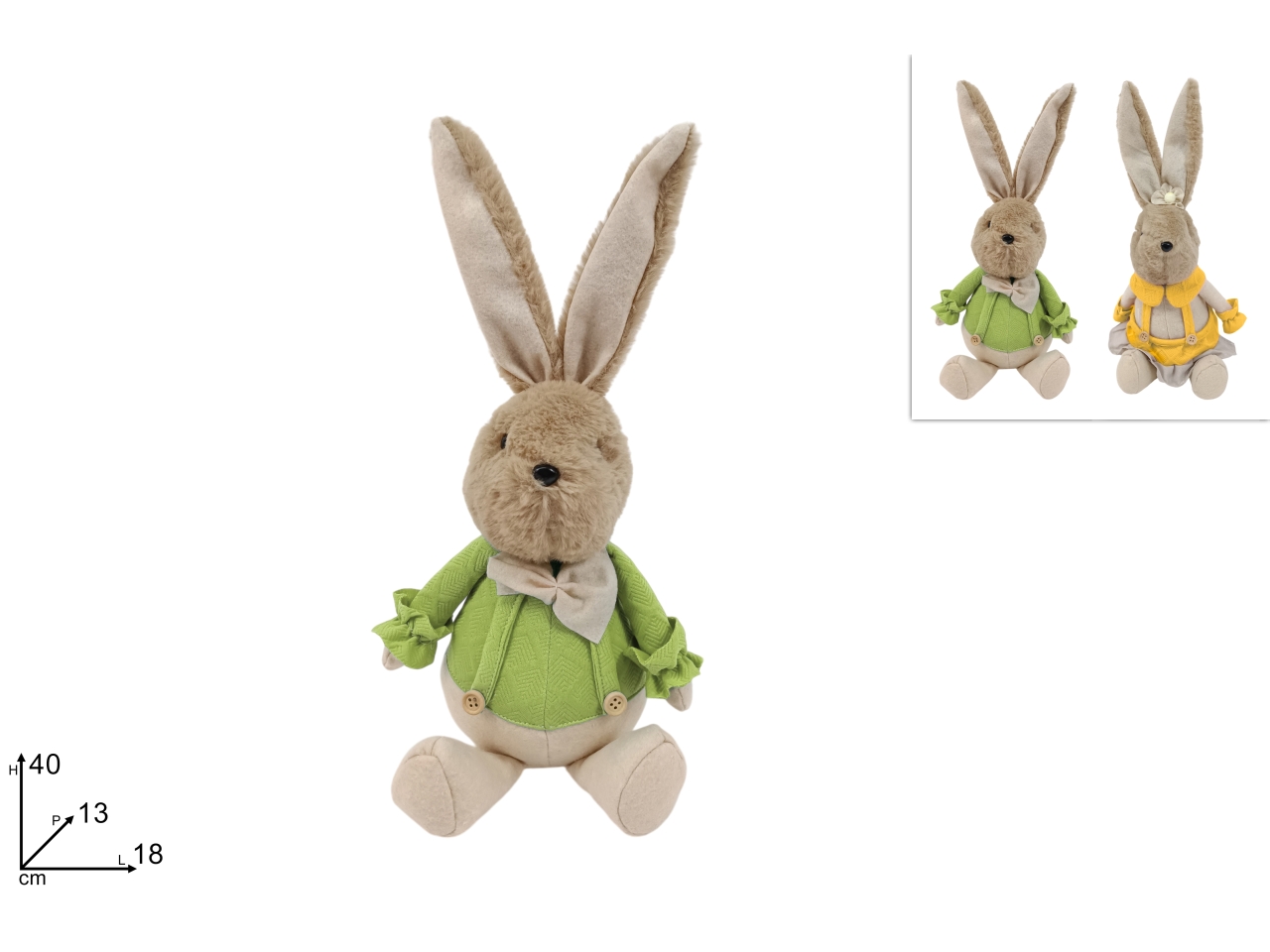CONIGLIO 40CM PELLIC. C/VESTITO 2ASS. XPA25009931