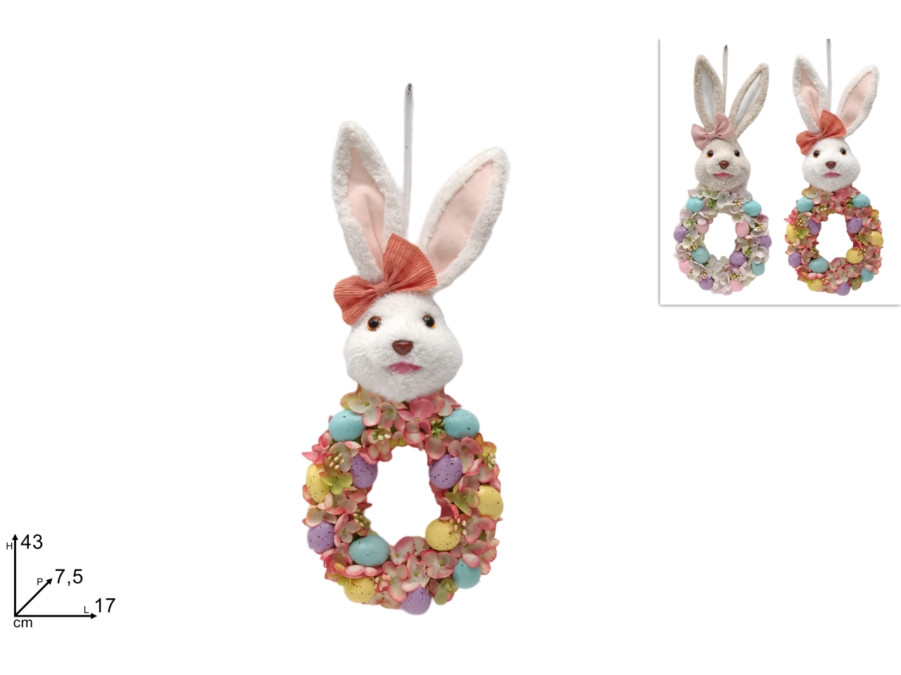 DIETROPORTA VISO CONIGLIO 43CM 2 ASS. XPA24006711