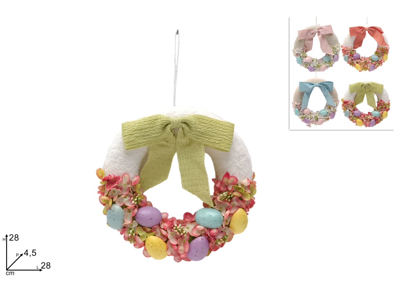 DIETROPORTA C/FIOCCO E UOVA 28CM 4ASS. XPA24006741