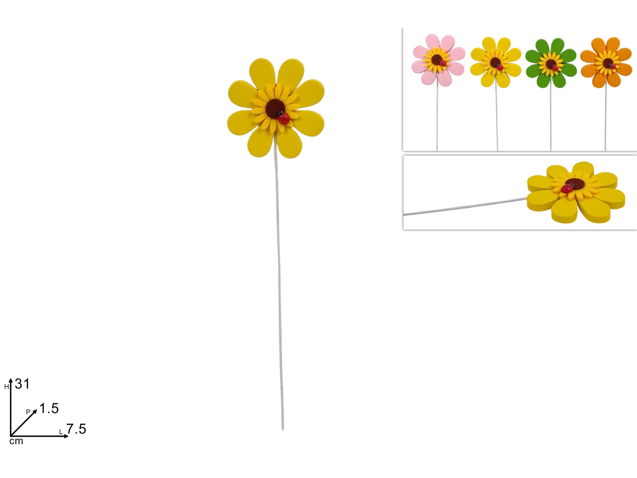 SPILLONE FIORE GIRASOLE 31CM 4 ASS. XPA25000571