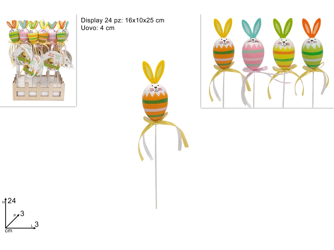 SPILLONE UOVO 24CM OREC.CONIGLIO 4ASS. XPA24001161 SPILLONE UOVO 24CM OREC.CONIGLIO 4ASS. XPA24001161