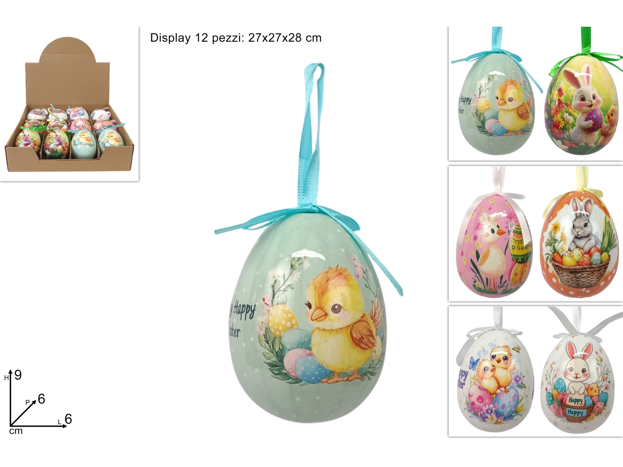 UOVO APPENDINO DECORATO 9CM ASSORTITO XPA25008471
