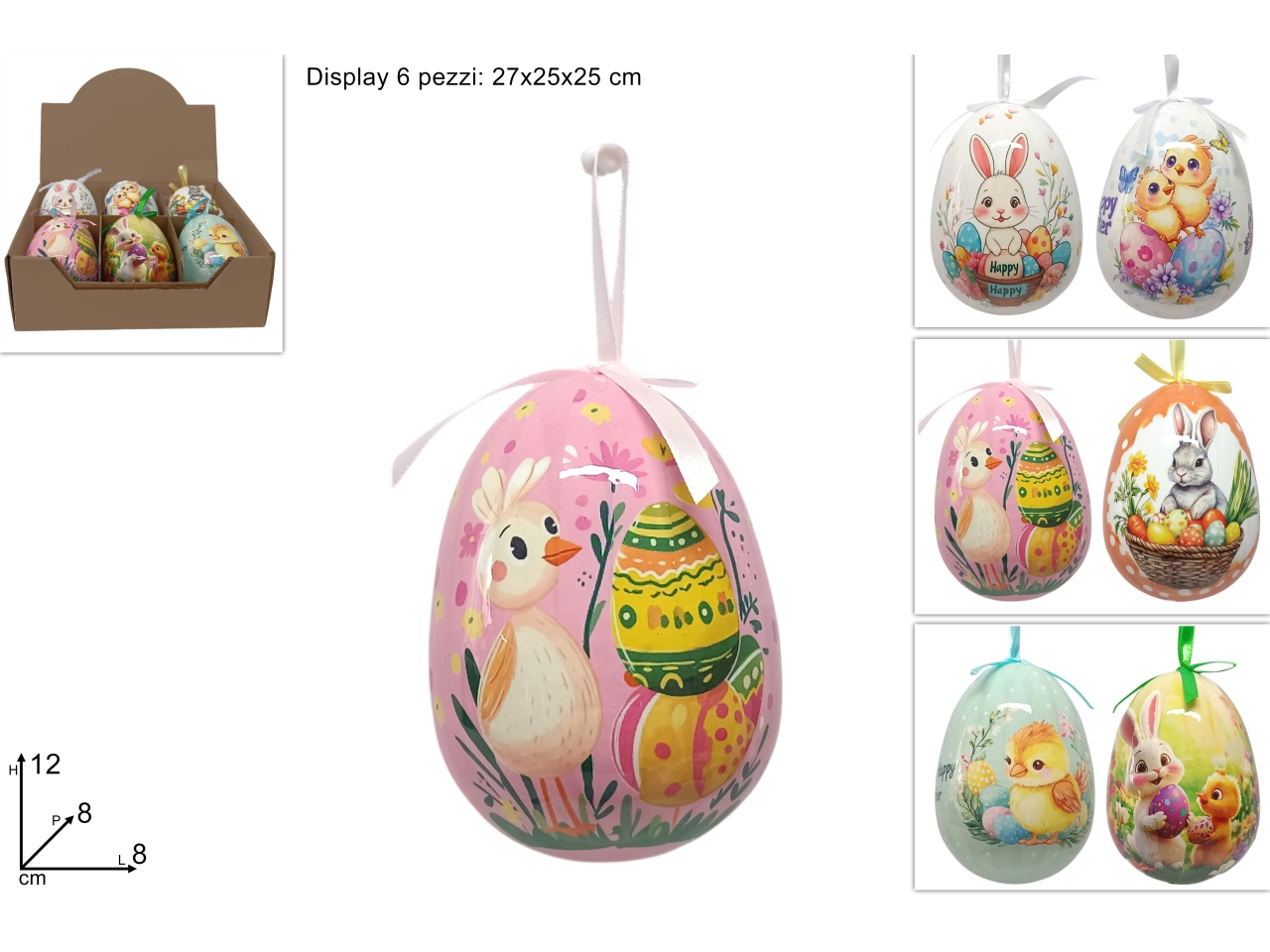 UOVO APPENDINO DECORATO 12CM ASSORTITO XPA25008491