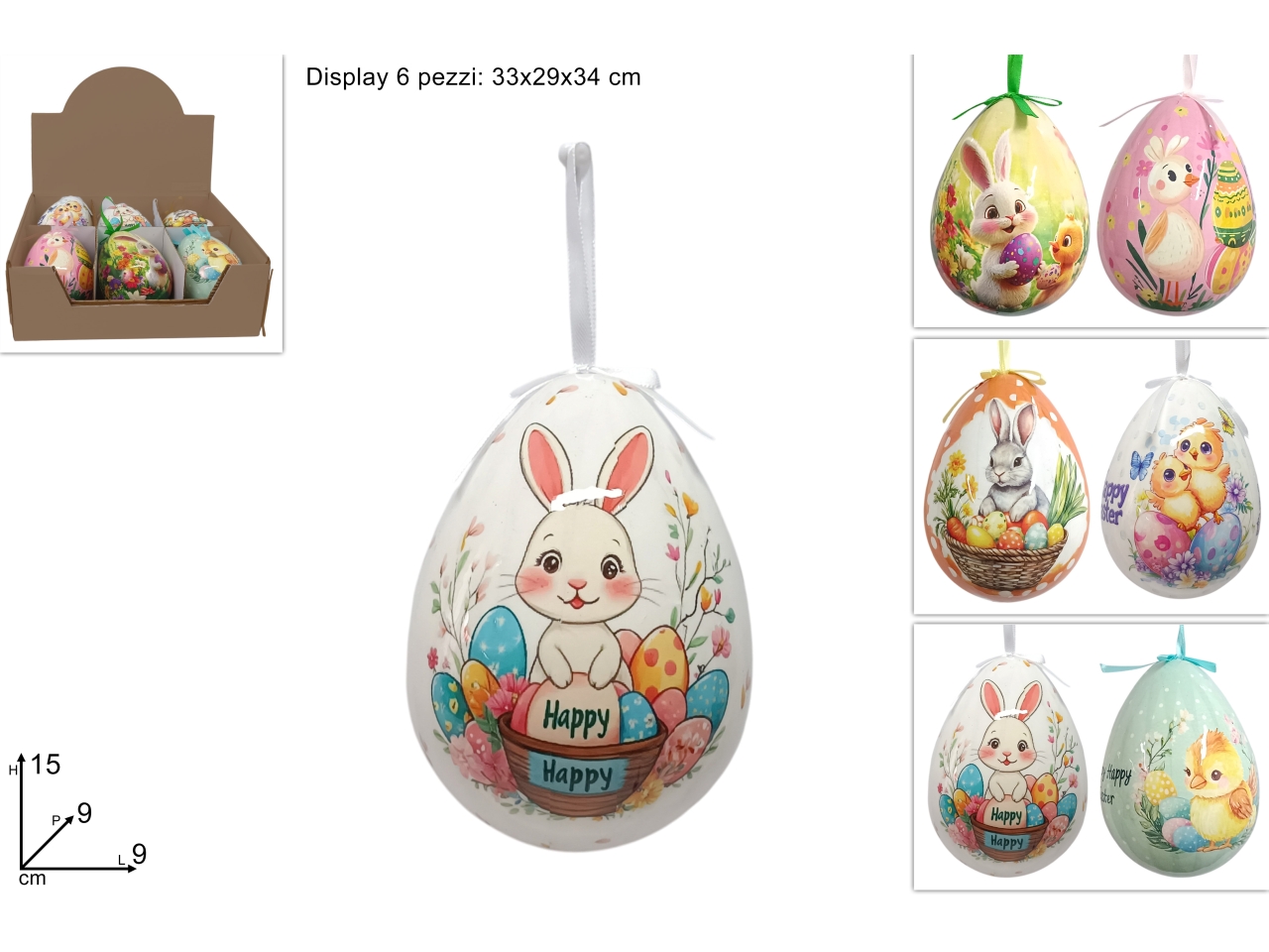 UOVO APPENDINO DECORATO 15CM ASSORTITO XPA25008501