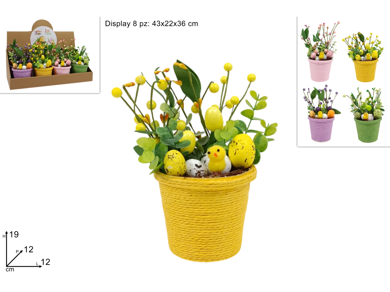 PIANTINA FIORI C/PULCINO E NIDO 4ASS. XPA24000461