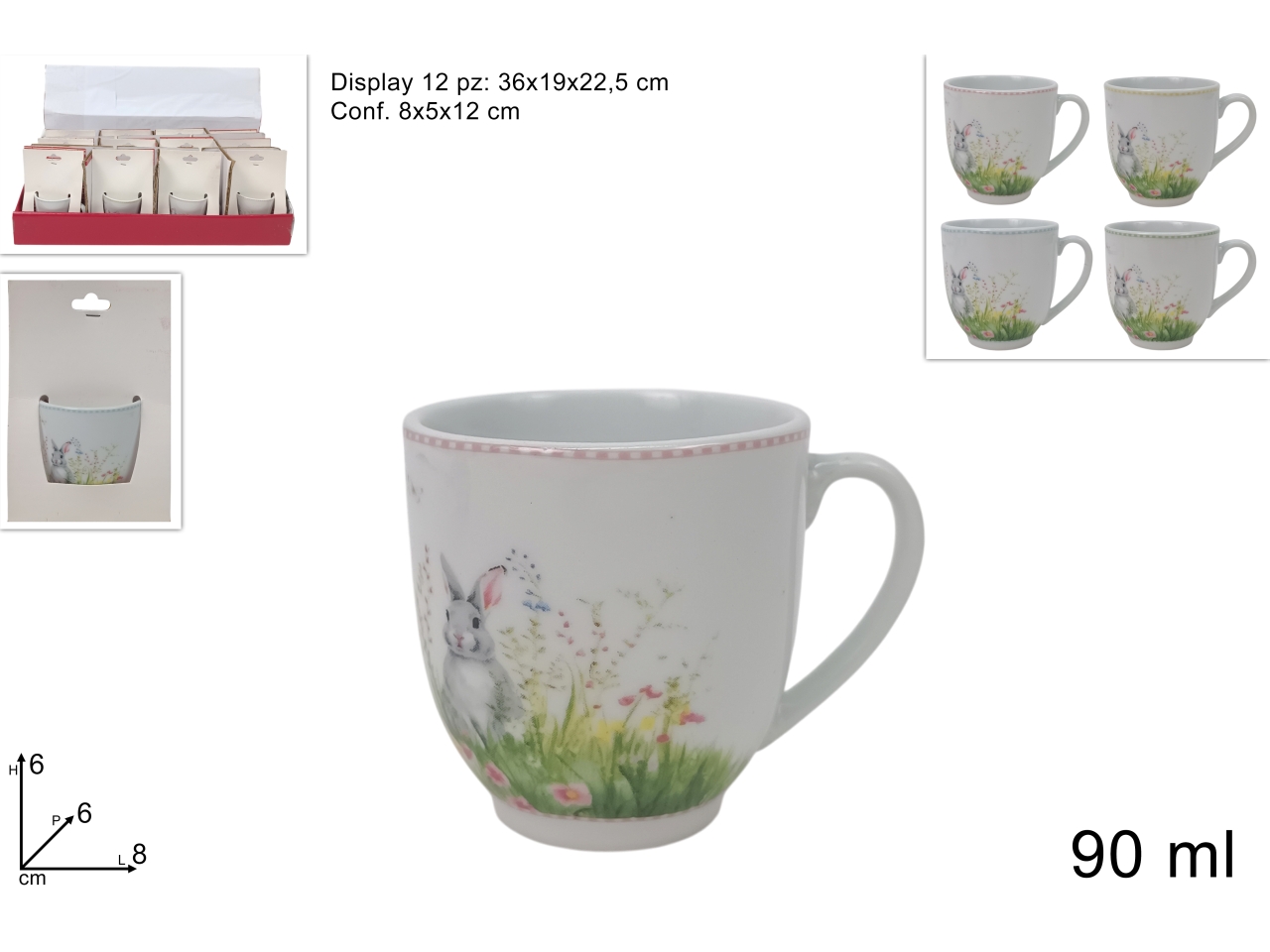 TAZZINA 90ML DECORO PASQUALE 4 ASS. XPA25009611 TAZZINA 90ML DECORO PASQUALE 4 ASS. XPA25009611