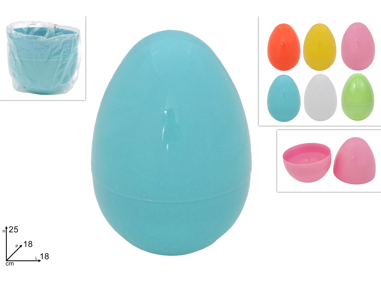 UOVA PLASTICA 25CM IN 6 COLORI ASS. XPA24008701