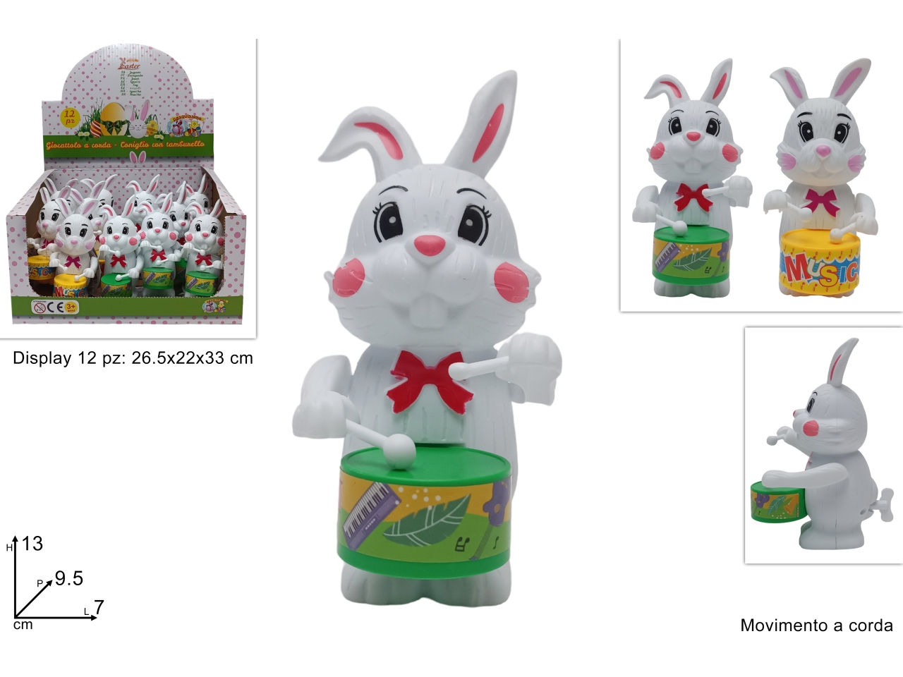 CONIGLIO C/TAMBURELLO E MOV. A CORDA XPA23000351