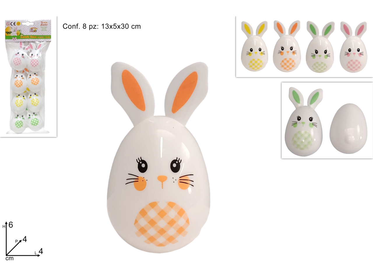 SCATOLE UOVA CONIGLIO 6CM SET DA 8pz XPA24004751 SCATOLE UOVA CONIGLIO 6CM SET DA 8pz XPA24004751