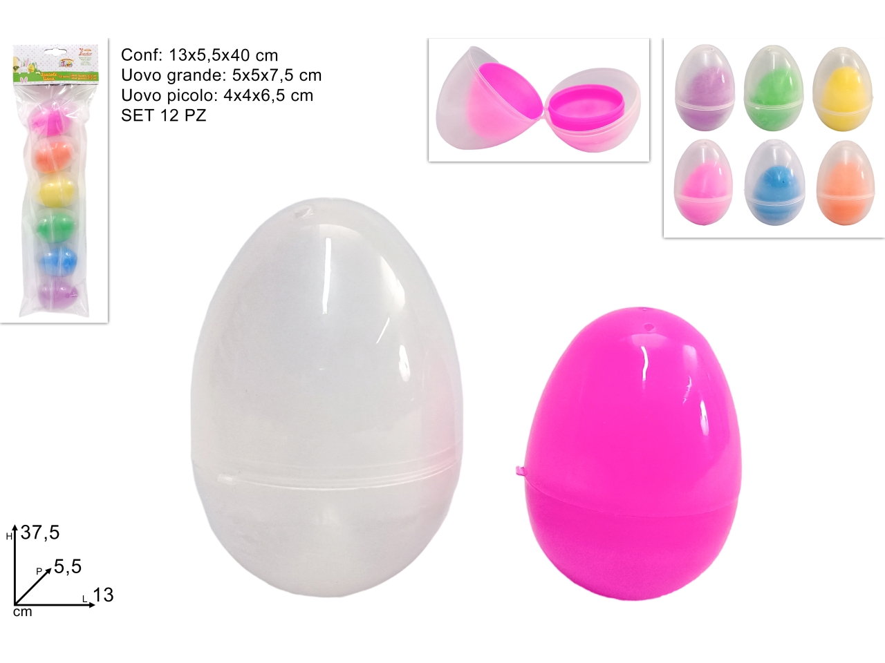SCATOLE UOVA 7,5CM+6,5CM SET 12pz ASS. XPA24004781 SCATOLE UOVA 7,5CM+6,5CM SET 12pz ASS. XPA24004781