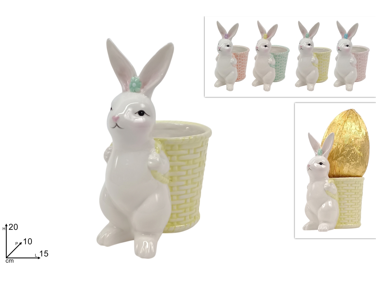 CONIGLIO C/PORTAUOVO 20X10CM 4 ASS. XPA25002991