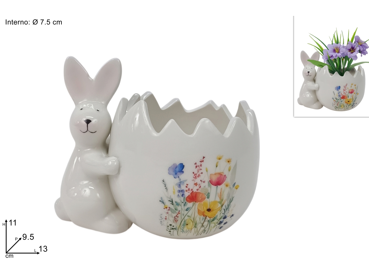 UOVO IN CERAMICA CON CONIGLIO XPA25010531 UOVO IN CERAMICA CON CONIGLIO XPA25010531