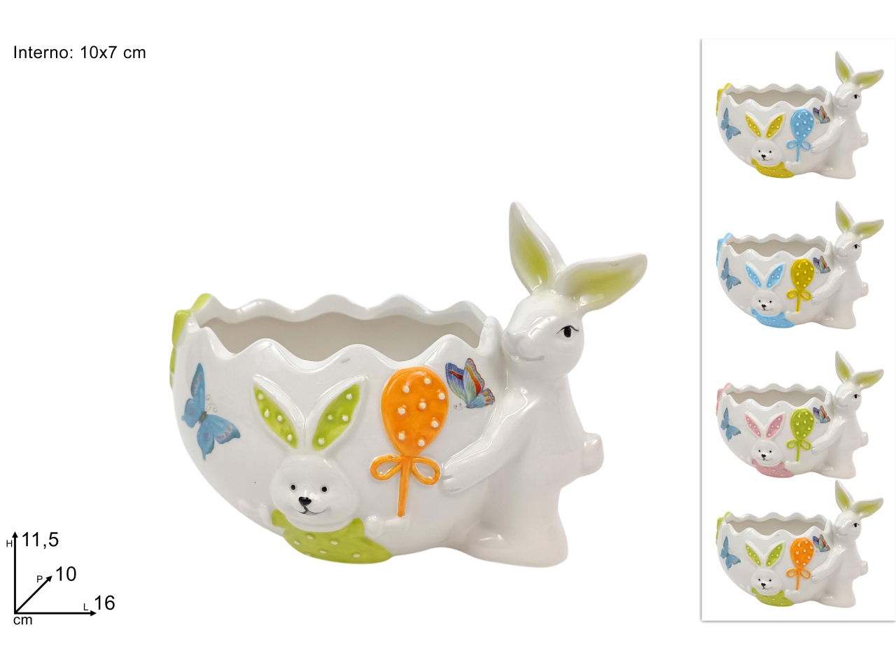 PORTAUOVO/PIANTA 10×7 C/CONIGLIO 4ASS. XPA25010311