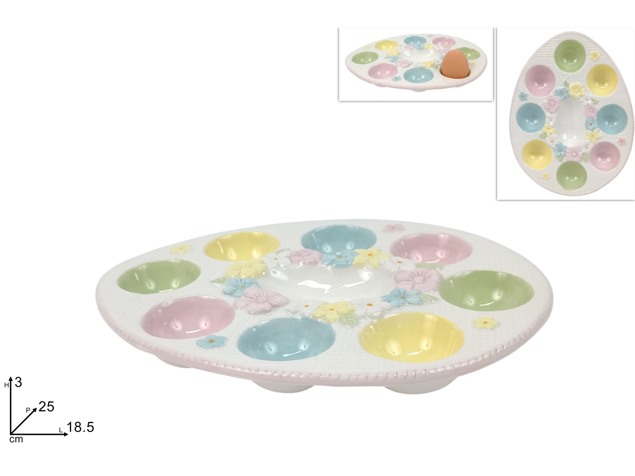 PIATTO OVALE C/PORTAUOVA 25X18,5CM XPA25003041