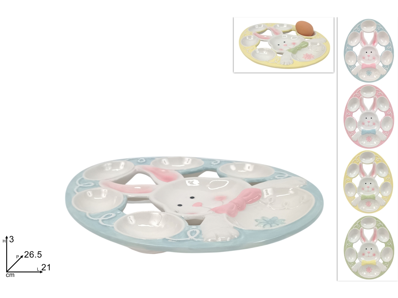 PIATTO OVALE C/CONIGLIO P.UOVA 26X20,5 XPA25003061