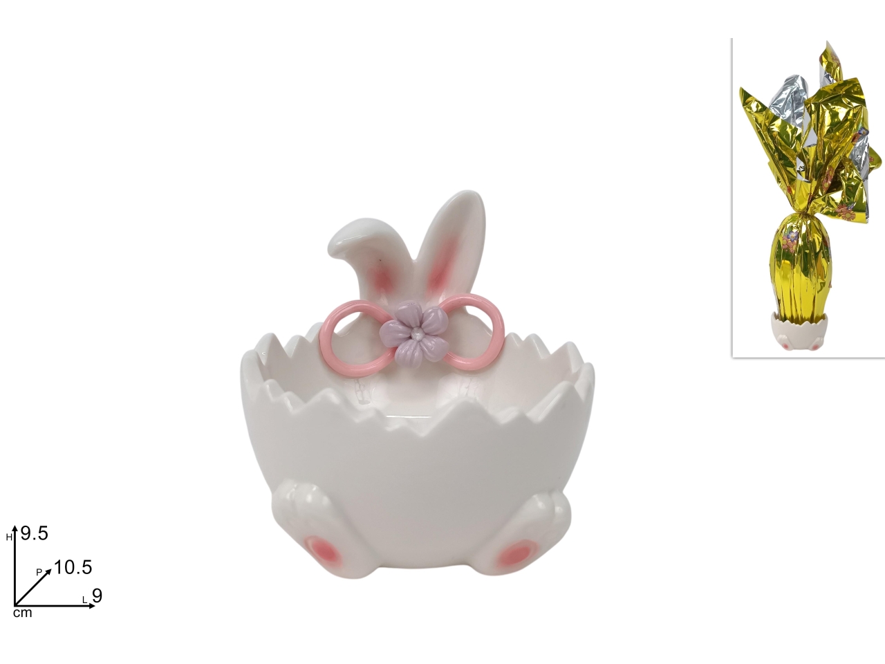 CONIGLIO PORTAUOVO 9,5CM IN CERAMICA XPA25001071