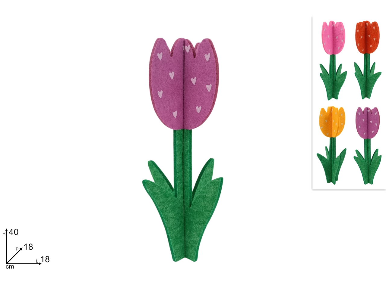 PIANTA TULIPANO 40CM IN FELTRO XPA25006041