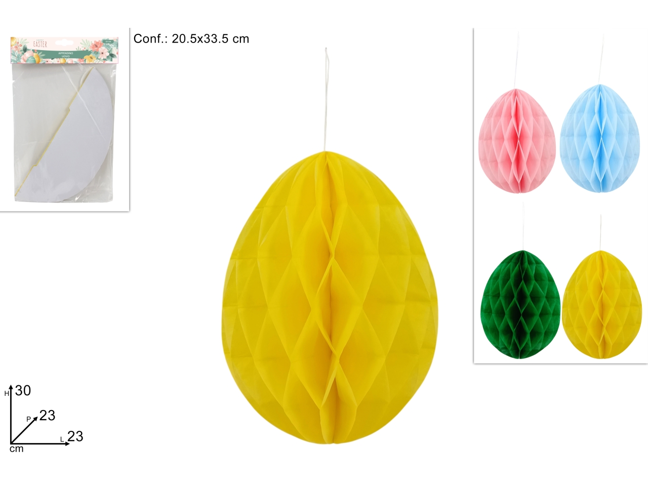 APPENDINO UOVO CARTA 30CM 4 ASS. XPA25007131 APPENDINO UOVO CARTA 30CM 4 ASS. XPA25007131