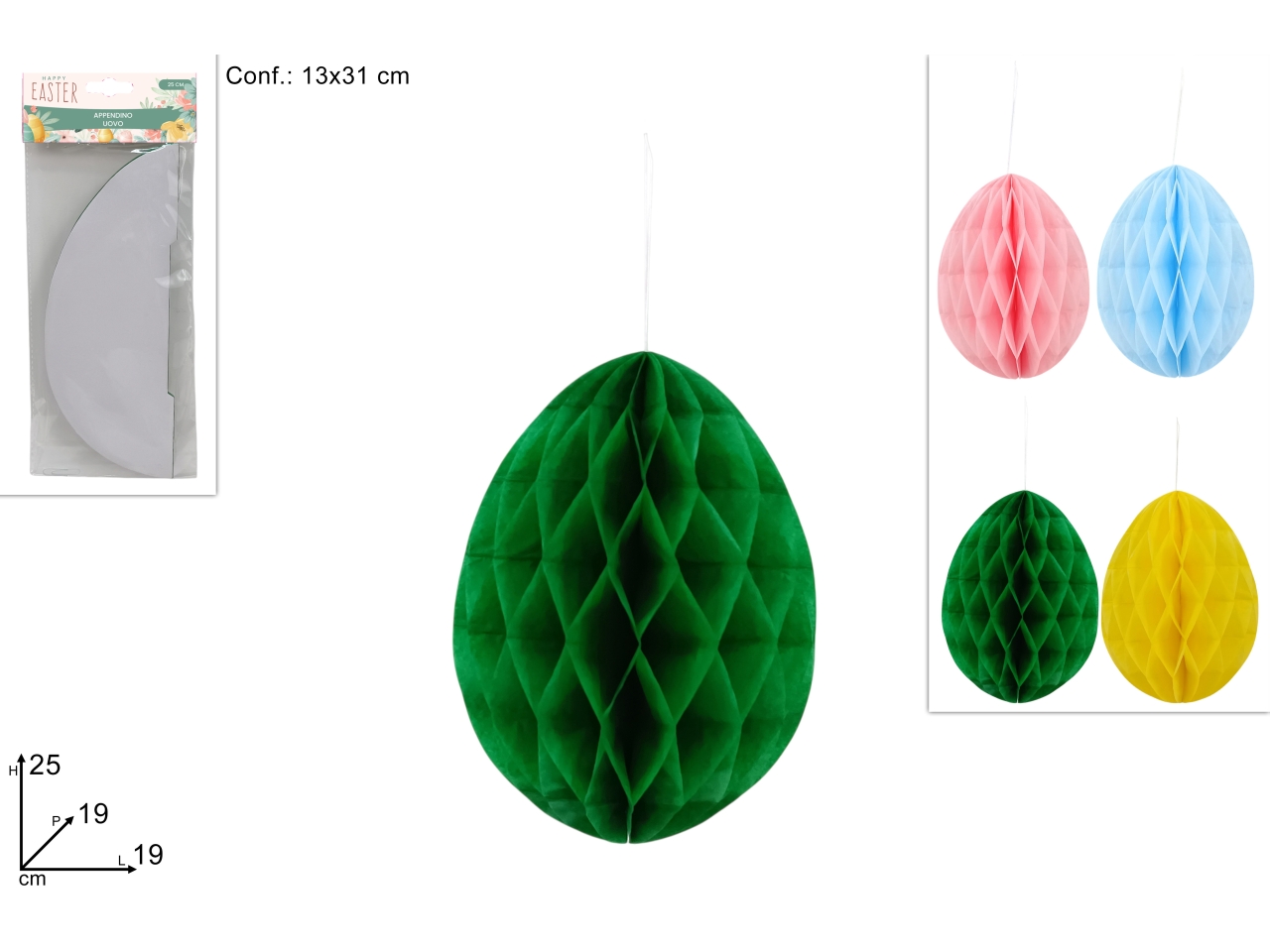 APPENDINO UOVO CARTA 25CM 4 ASS. XPA25007121 APPENDINO UOVO CARTA 25CM 4 ASS. XPA25007121