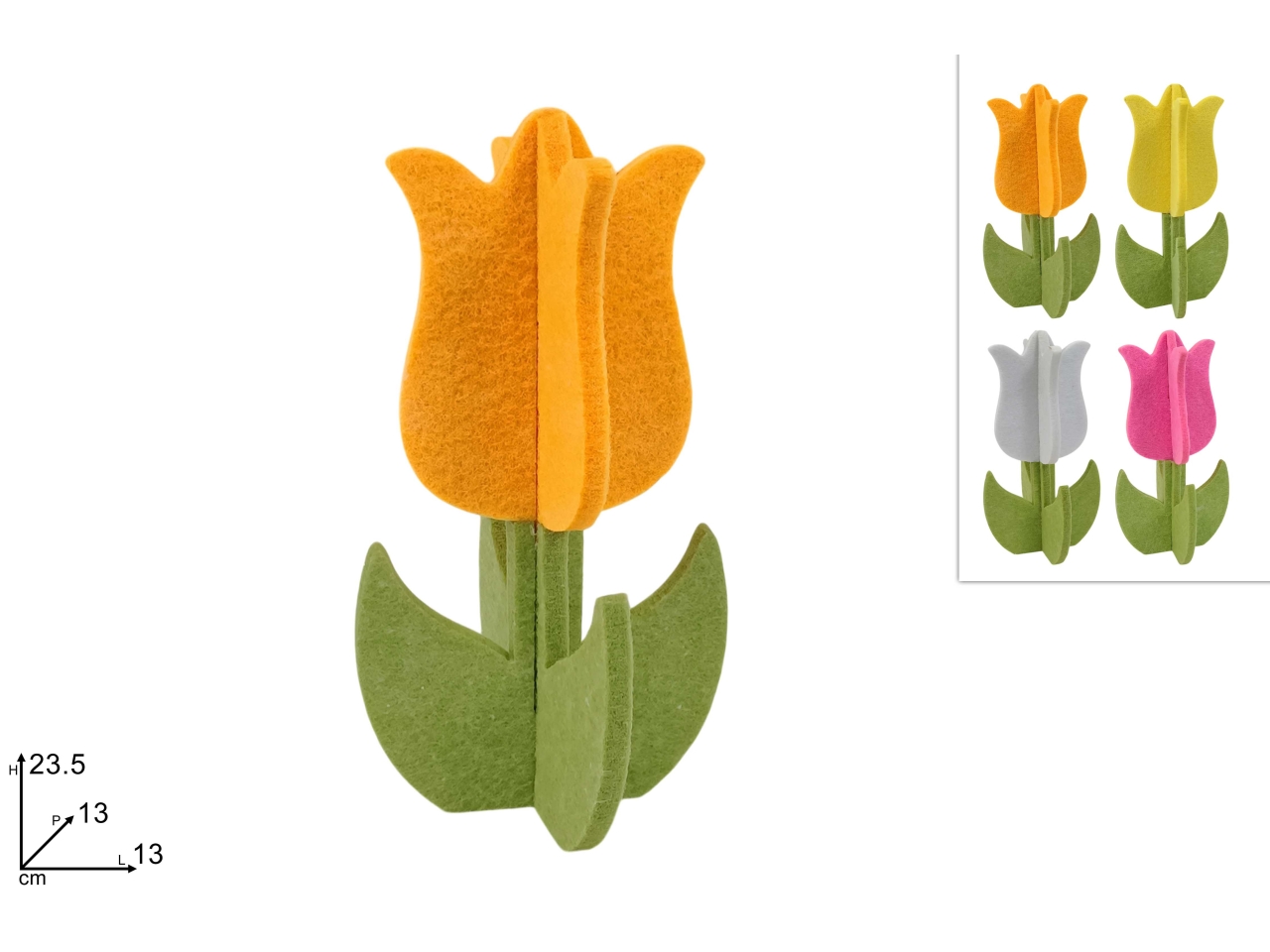 TULIPANO 23,5CM IN FELTRO 4 ASS. XPA25010671 TULIPANO 23,5CM IN FELTRO 4 ASS. XPA25010671