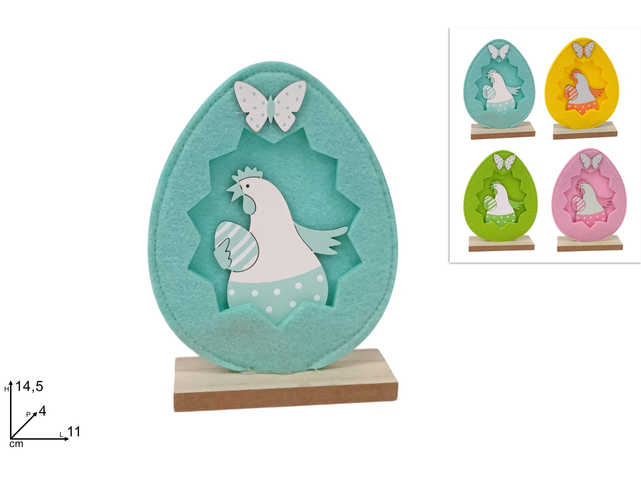 UOVO IN FELTRO 15CM GALLINA+BASE 4ASS. XPA25001521 UOVO IN FELTRO 15CM GALLINA+BASE 4ASS. XPA25001521