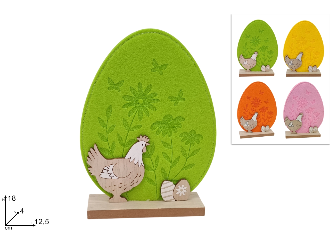 UOVO IN FELTRO 18CM GALLINA+BASE 4ASS. XPA25001531 UOVO IN FELTRO 18CM GALLINA+BASE 4ASS. XPA25001531