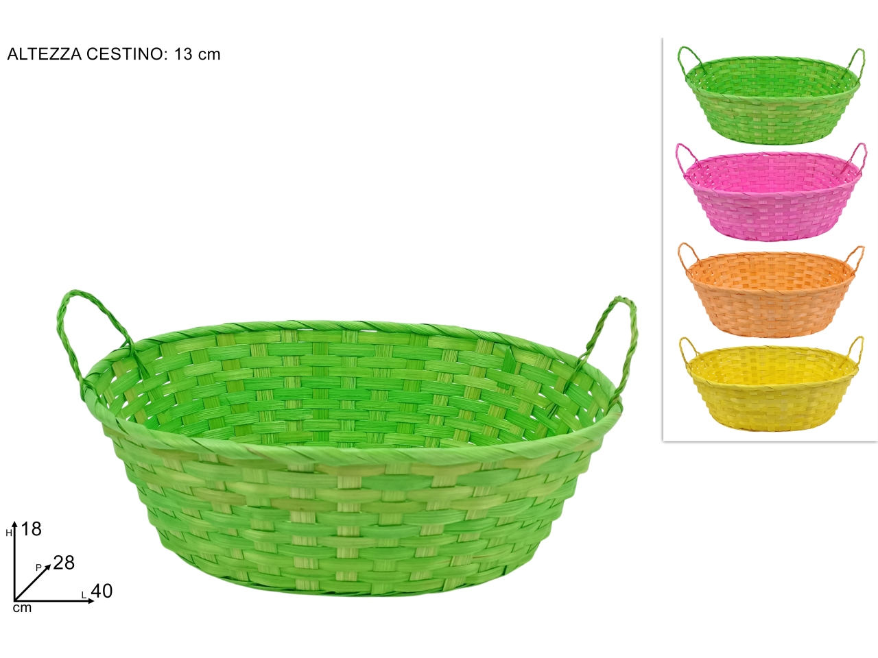 CESTA OVALE 40x28x13x18 C/MANICO 4ASS. XPA25003731
