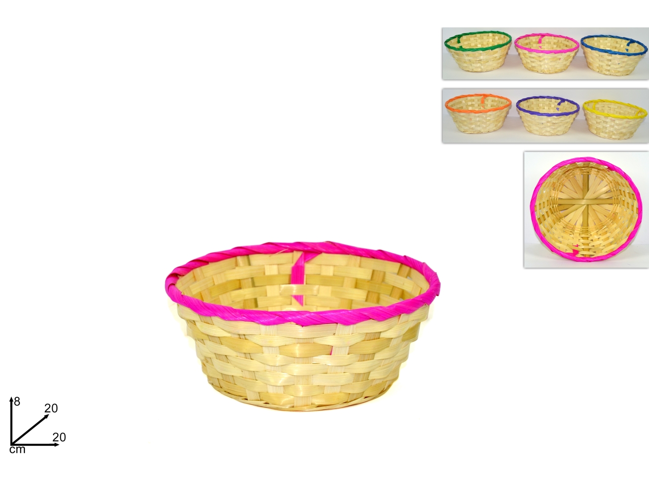 CESTO INTRECCIATO TONDO 20X8CM 6 ASS. XPA13000191