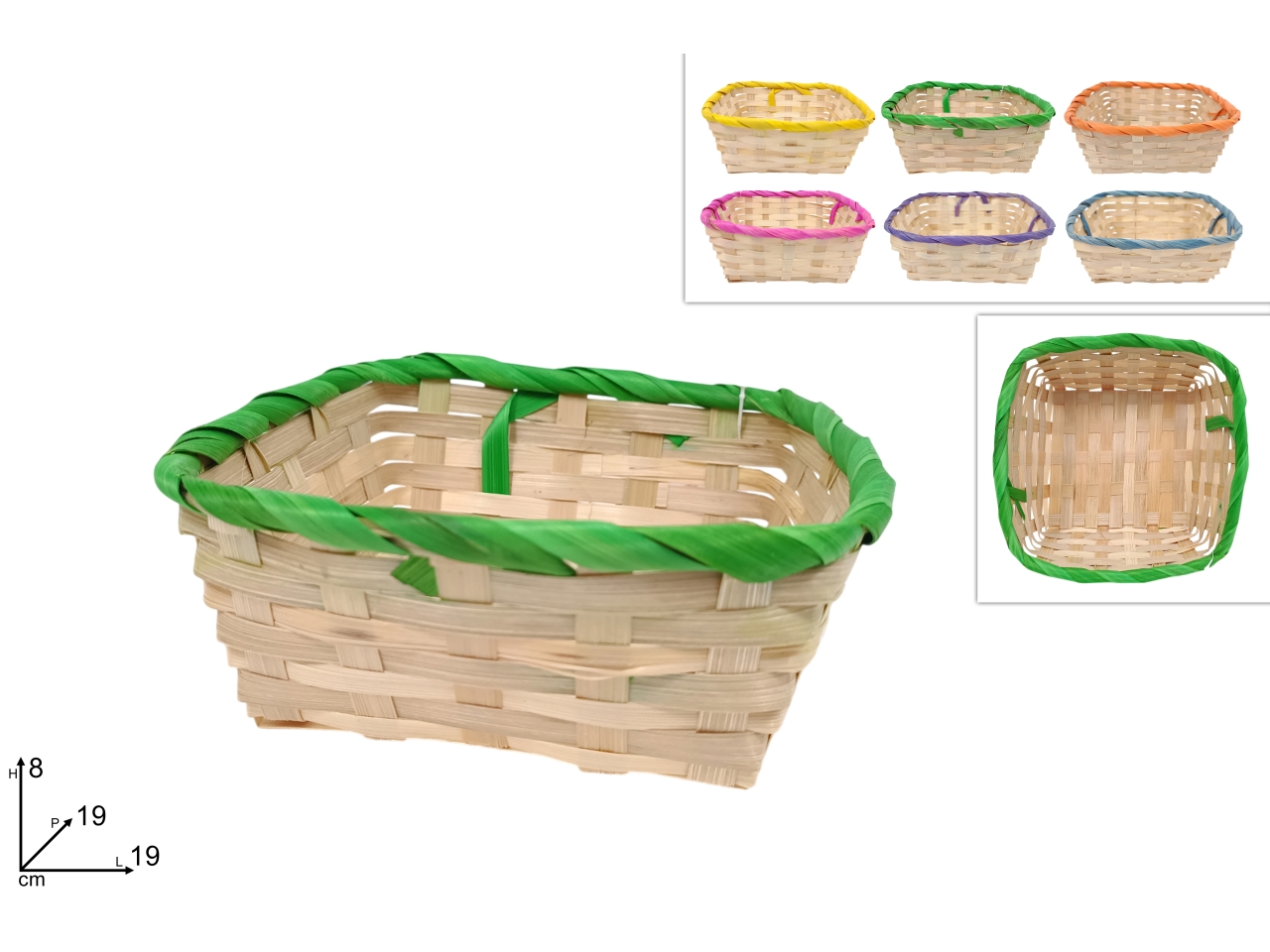 CESTO INTRECCIATO QUADRATO 20X8 6ASS. XPA13000211