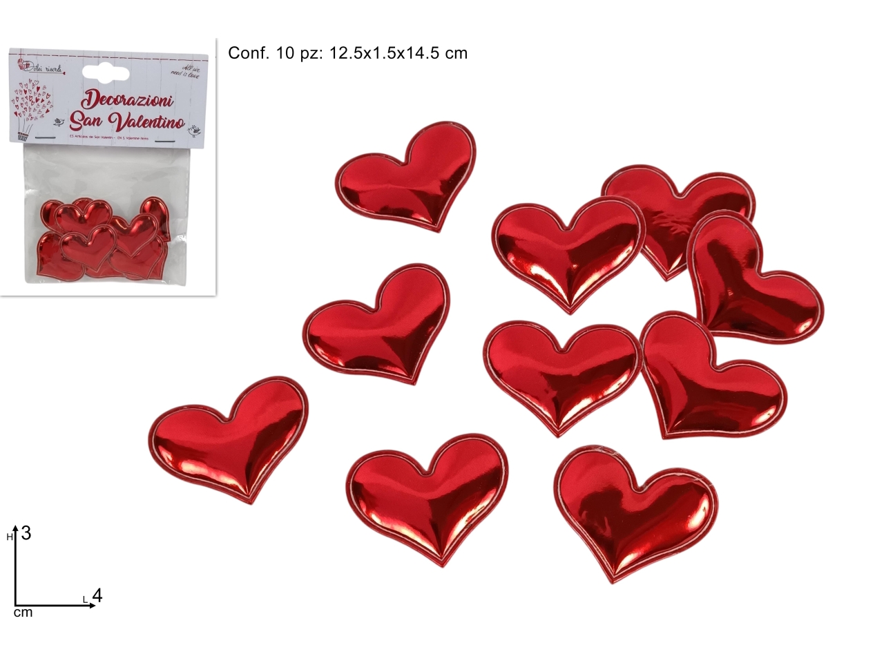 DECORAZIONE CUORICINI SET 10 CUORICINI XSV25001271