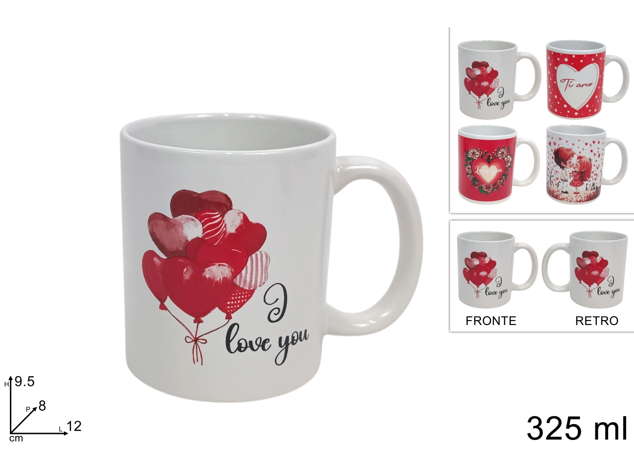 TAZZONE MUG 325ml SAN VALENTINO 4 ASS. XSV25000221
