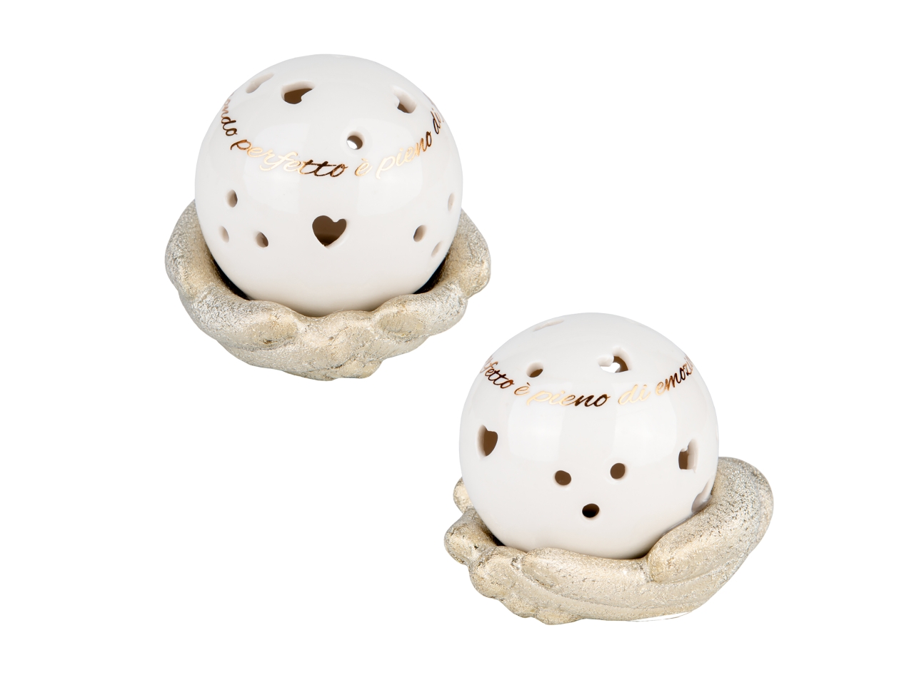 GOLD ILLUMINA SFERA C/MANI E LED D.9CM2ASS. 02A445