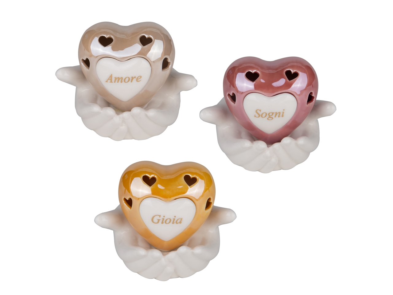 PENSIERO CUORE SU MANI LED 10X9CM 3ASS. 02A449