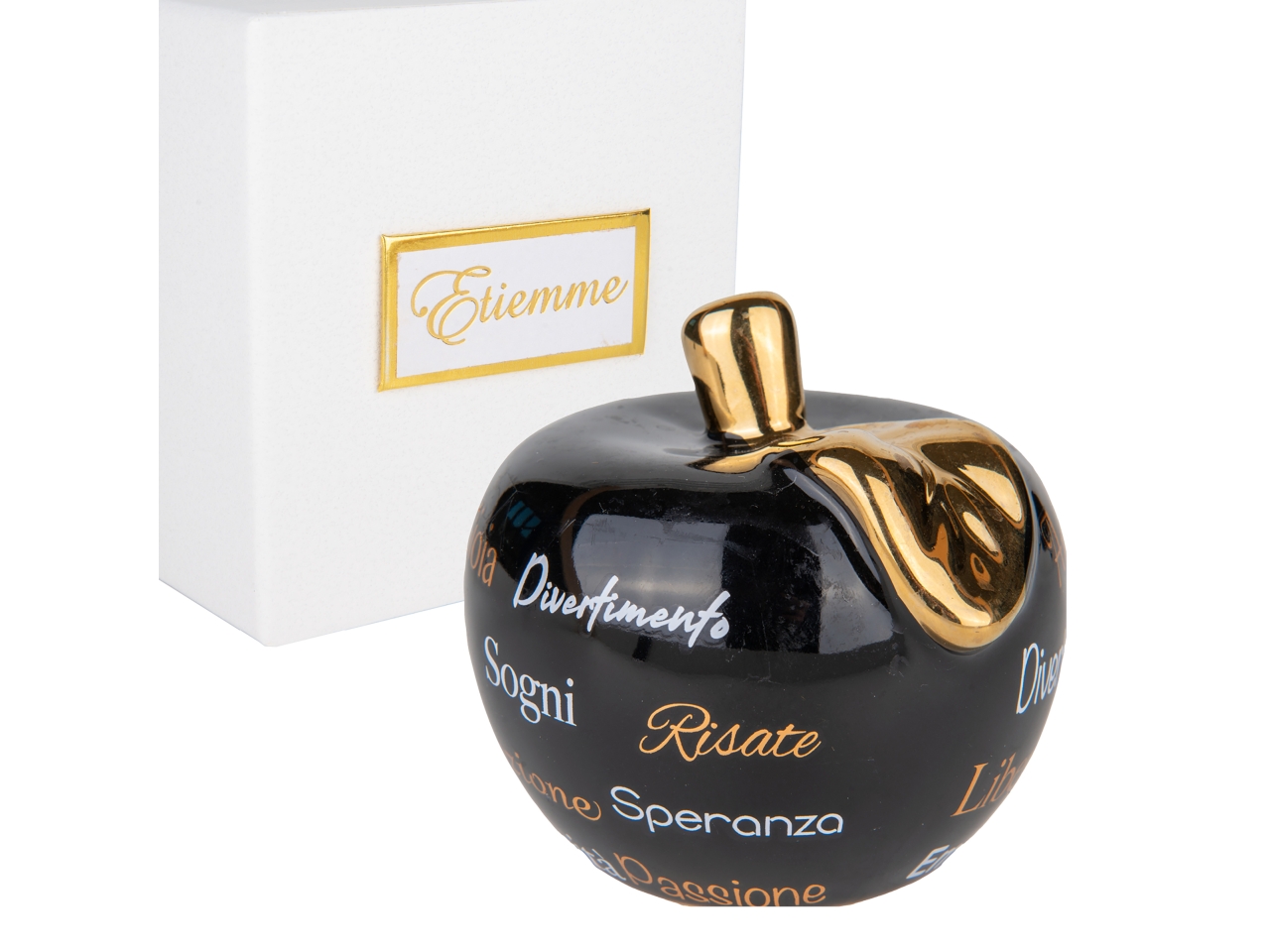 ESTASI MELA PORCELLANA D.9,5XH.8,5CM NERA 02A474 ESTASI MELA PORCELLANA D.9,5XH.8,5CM NERA 02A474