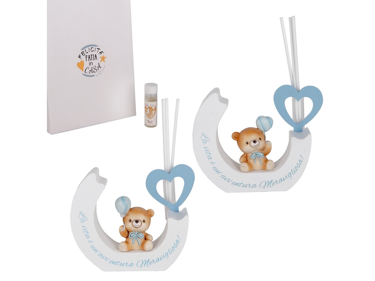 PALLA ORSO DIFF.C/BACCH.12XH.10CM CELESTE 04A484