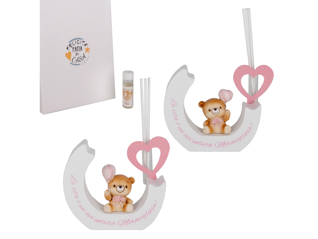 PALLA ORSO DIFF.C/BACCH.12XH.10CM ROSA 2ASS.04A485