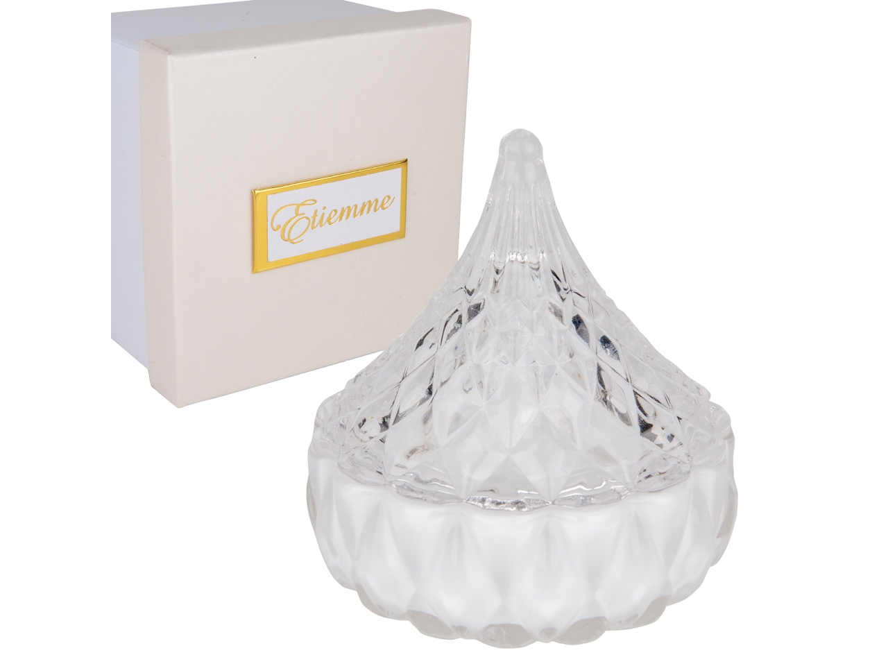 GINEVRA COFANETTO VETRO PIRAMIDE D.8XH.8CM 07A210 GINEVRA COFANETTO VETRO PIRAMIDE D.8XH.8CM 07A210