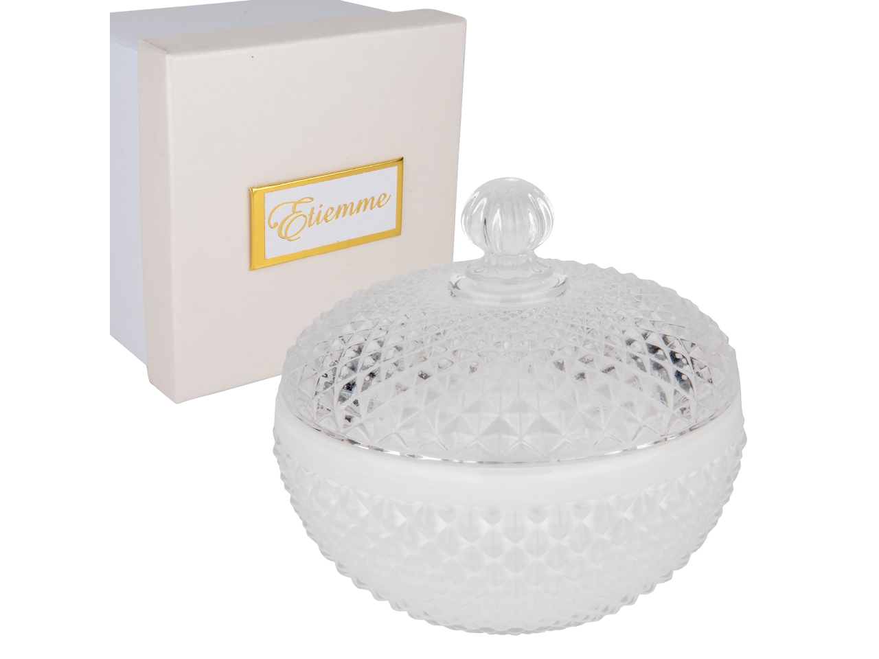 GINEVRA COFANETTO VETRO TONDA D.9XH.8CM 07A212 GINEVRA COFANETTO VETRO TONDA D.9XH.8CM 07A212