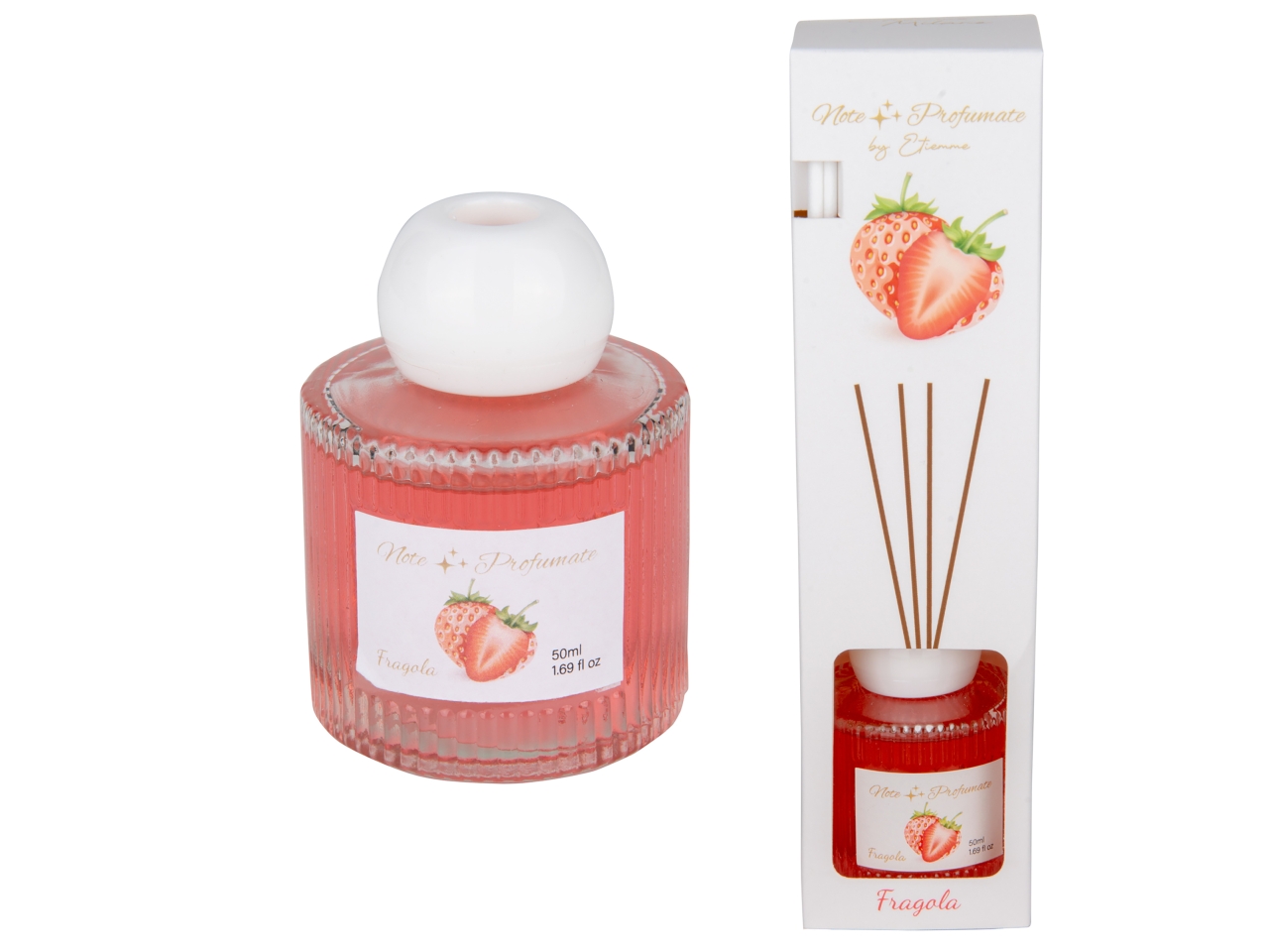 AROMA DIFFUSORE C/BACCHETTE 50ML FRAGOLA 07A275