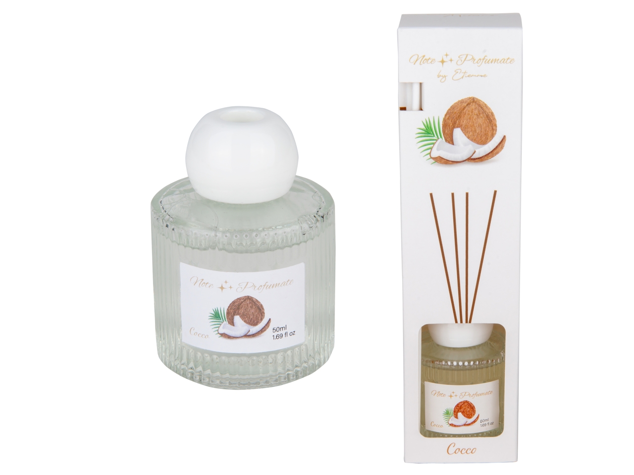AROMA DIFFUSORE C/BACCHETTE 50ML COCCO 07A278