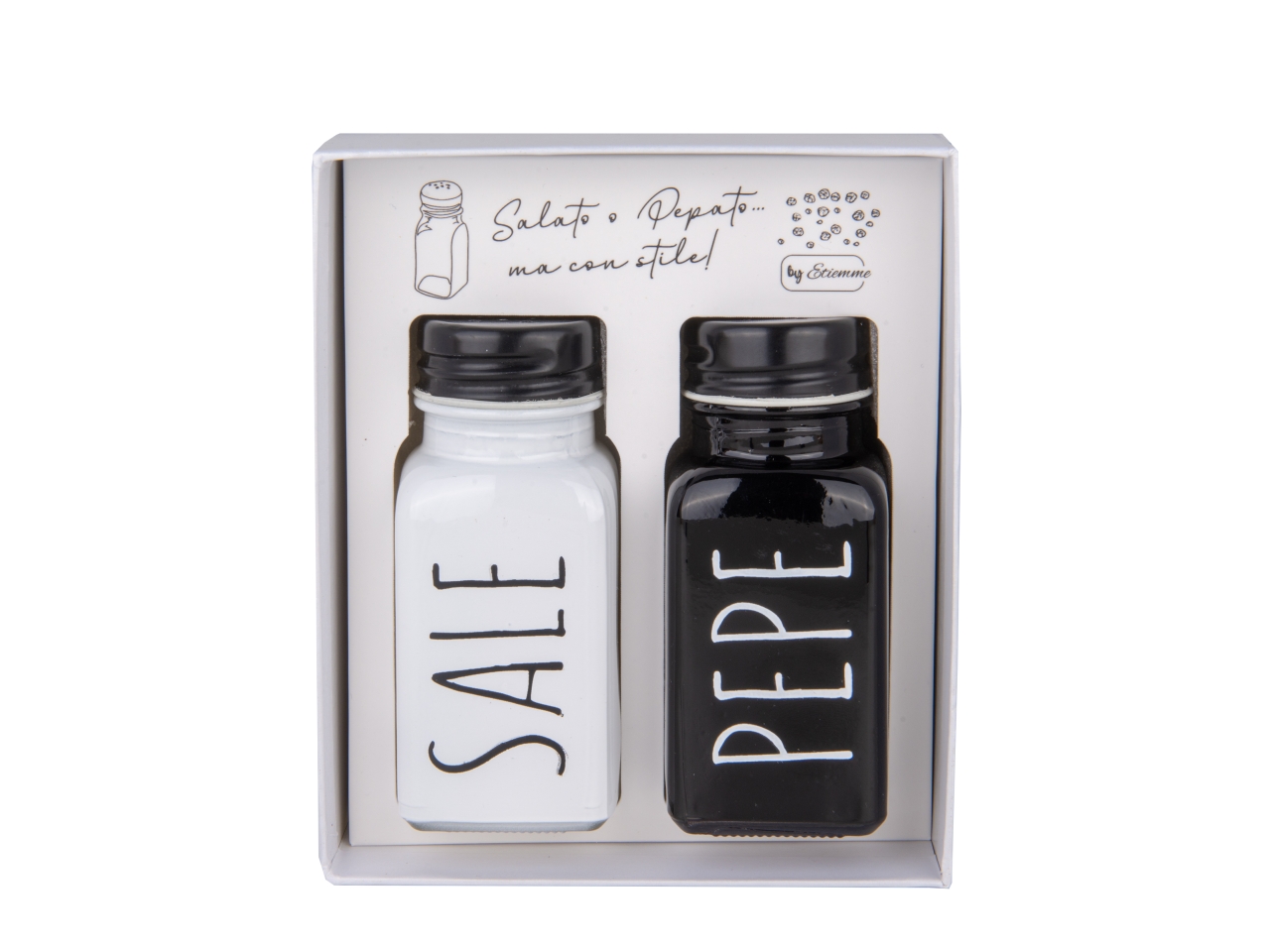 CHEF SALE E PEPE 9CM 2PZ BIANO/NERO 08A256