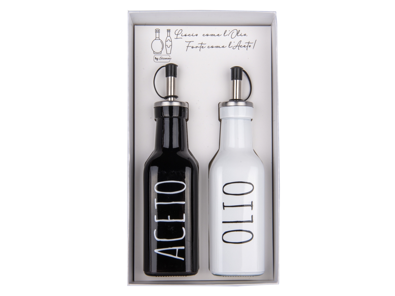 CHEF OLIO E ACETO 19CM BIANCO/NERO 08A258