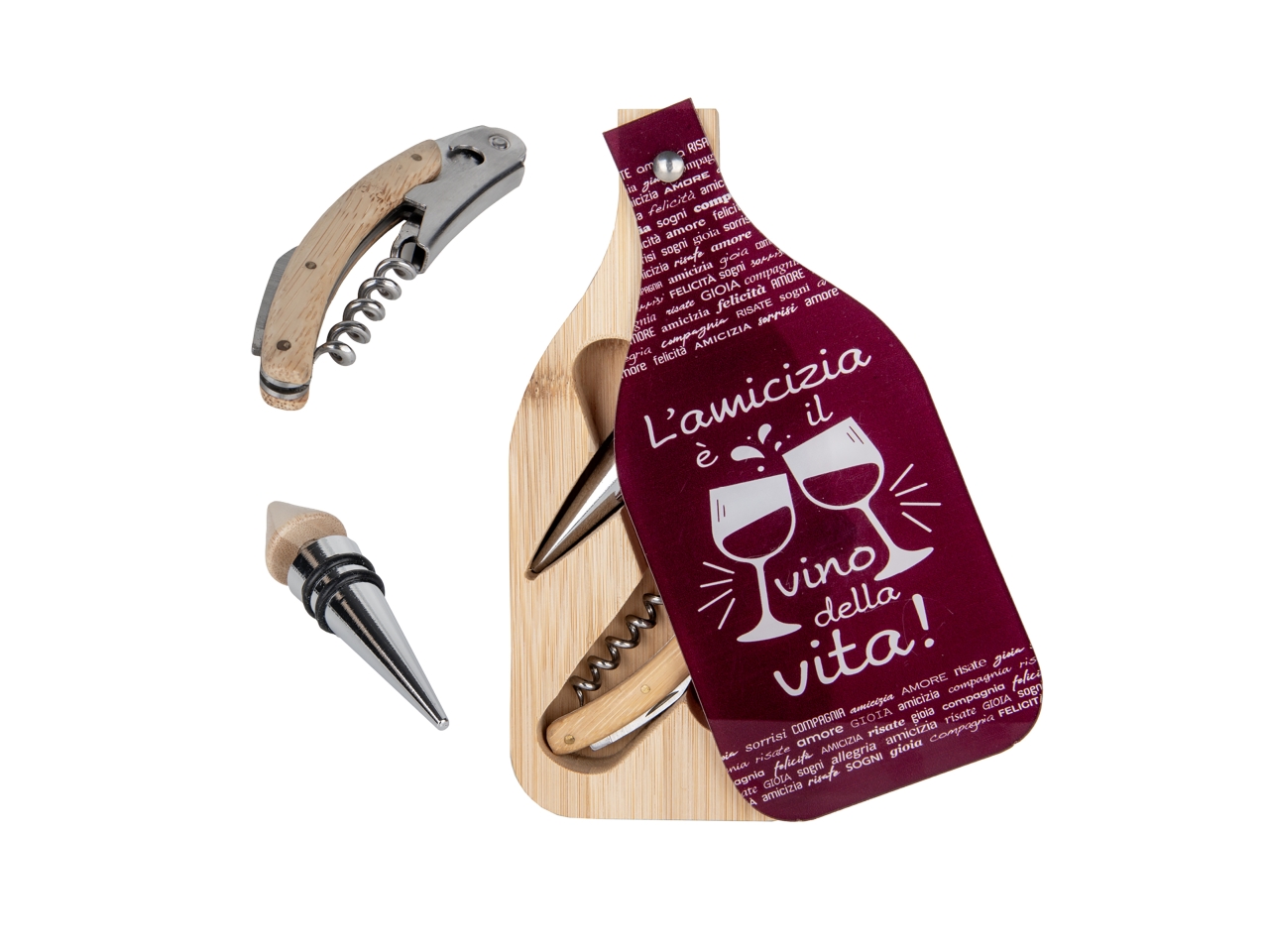 BORDEAUX SET VINO 2 PZ BOTTIGLIA 9X20CM 12A220