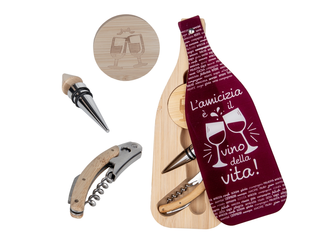 BORDEAUX SET VINO 3PZ BOTTIGLIA 10X30CM 12A221 BORDEAUX SET VINO 3PZ BOTTIGLIA 10X30CM 12A221