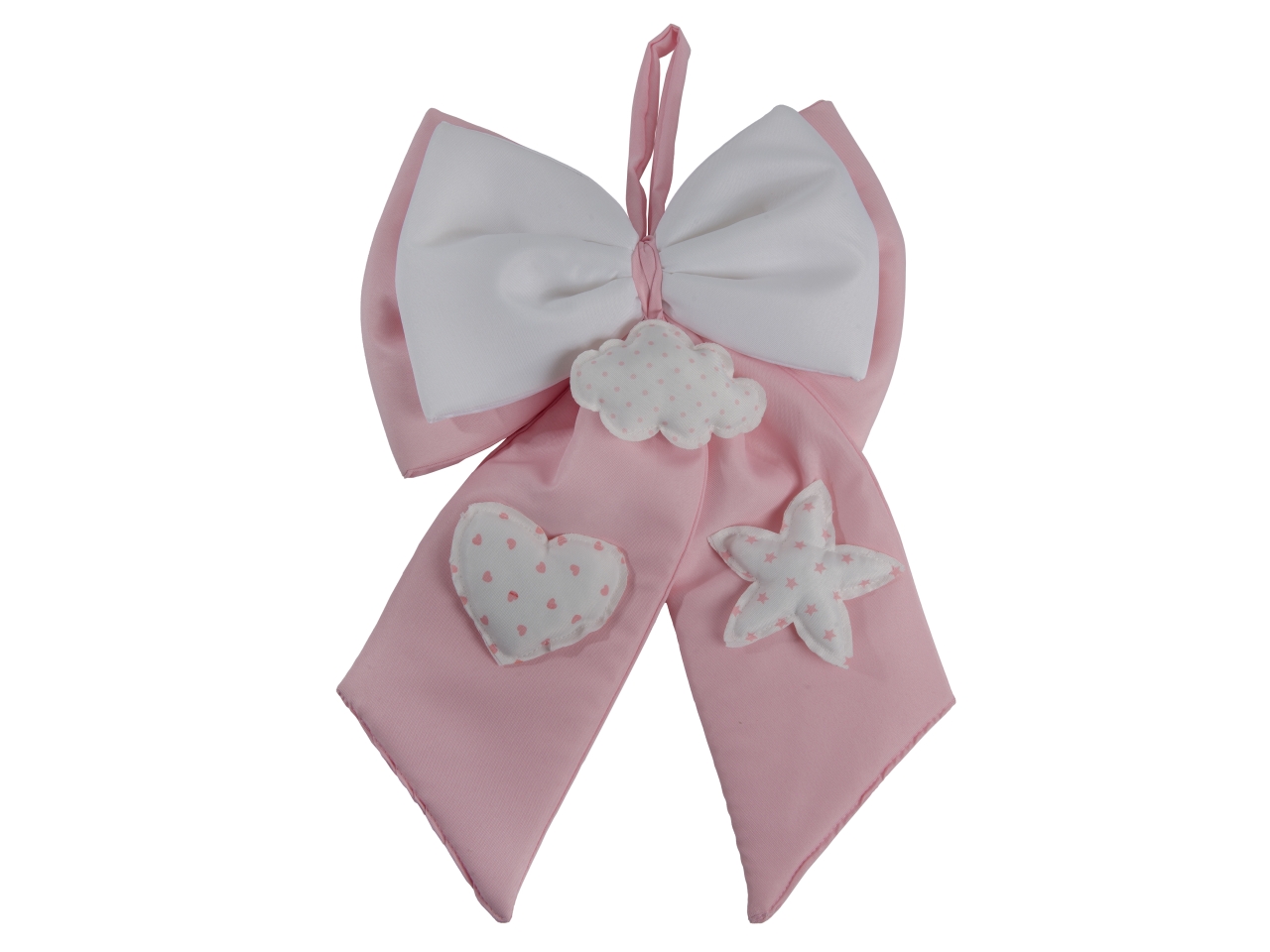 FIOCCO NASCITA TESSUTO 33XH.50CM ROSA AN017