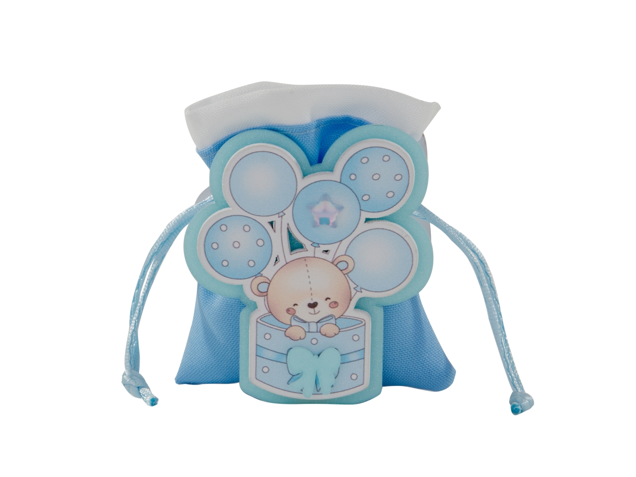 SORRISO SACCHETTO C/ORSETTO CELESTE 8CM SC772