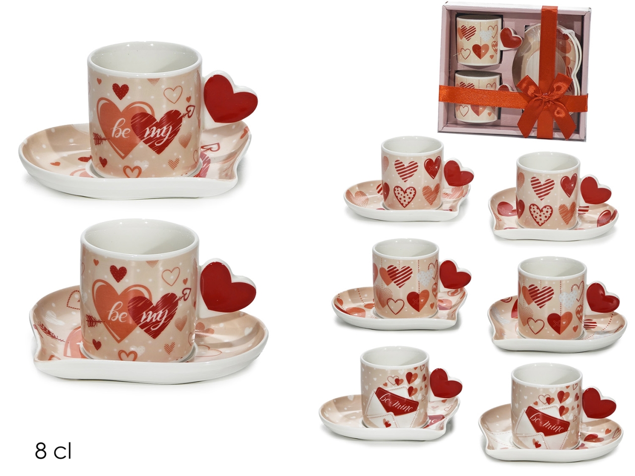 BOX TAZZINE CAFFE’ 2+2 8CL C/PIATTINI 4ASS. 556390