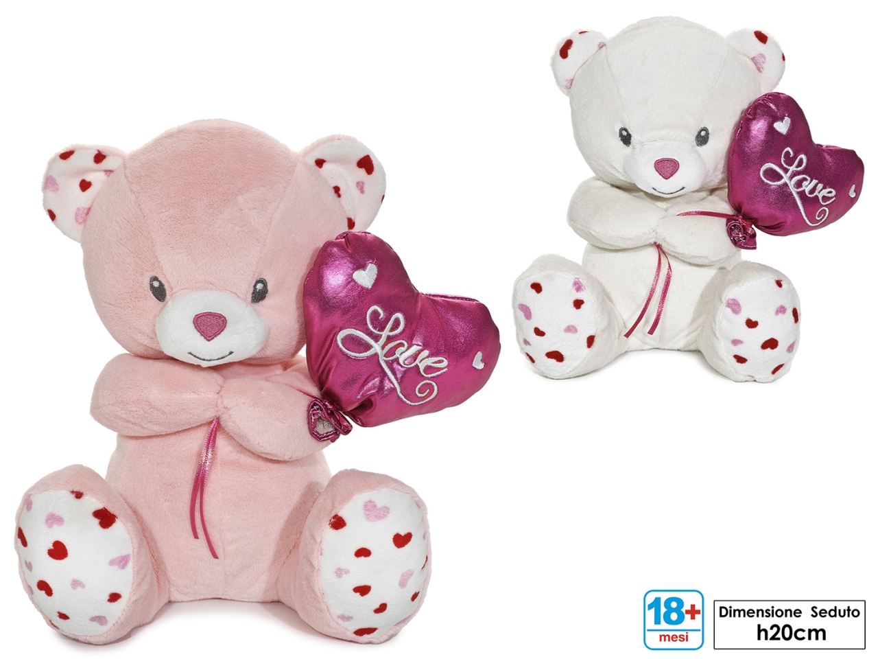 MORBIDOSI-ORSO CON CUORE H.20CM IN 2 ASS. 611685