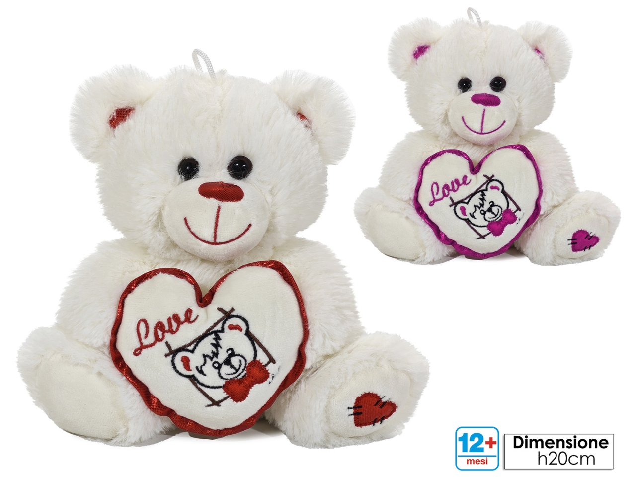 MORBIDOSI-ORSO CON CUORE H.20CM IN 2 ASS. 721507
